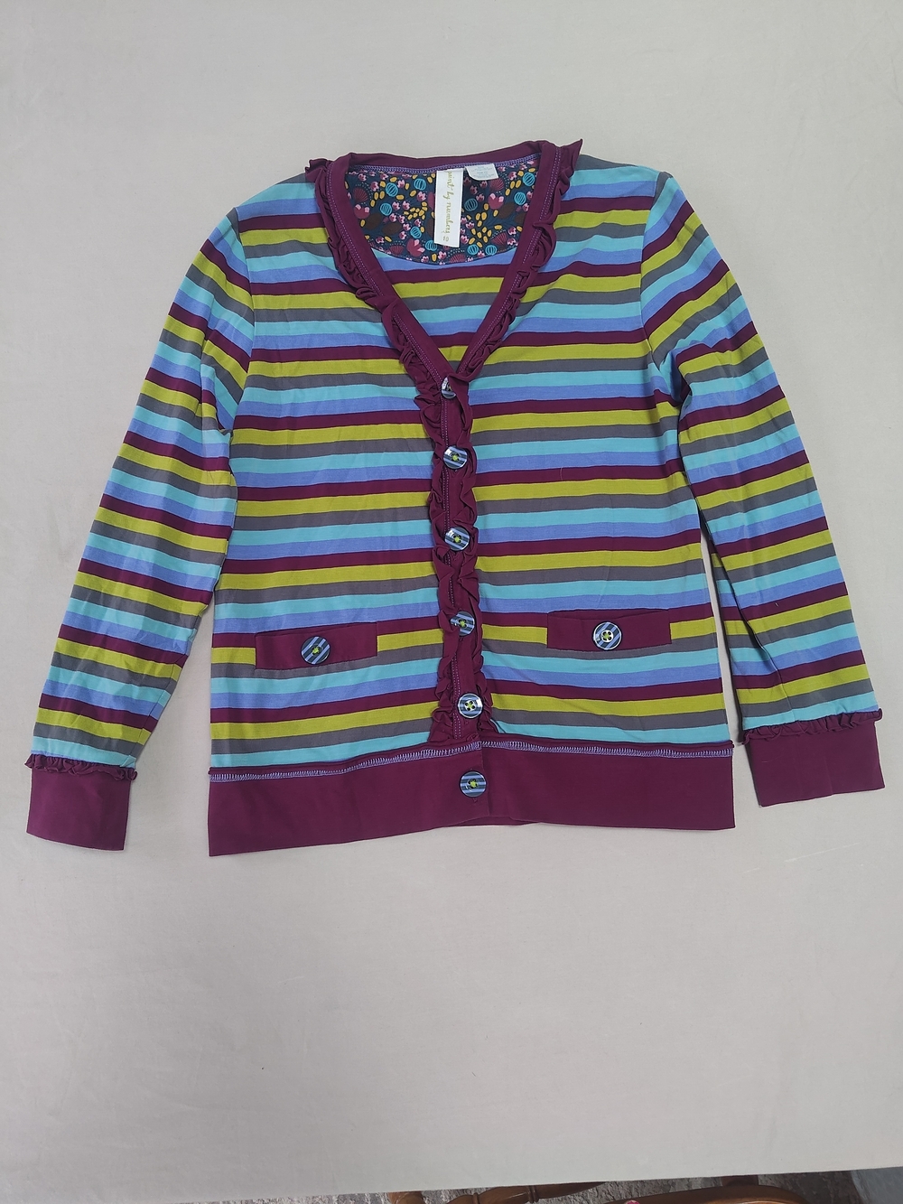 Matilda Jane Little Girls Youth Size 10 Striped Cardigan Sweater